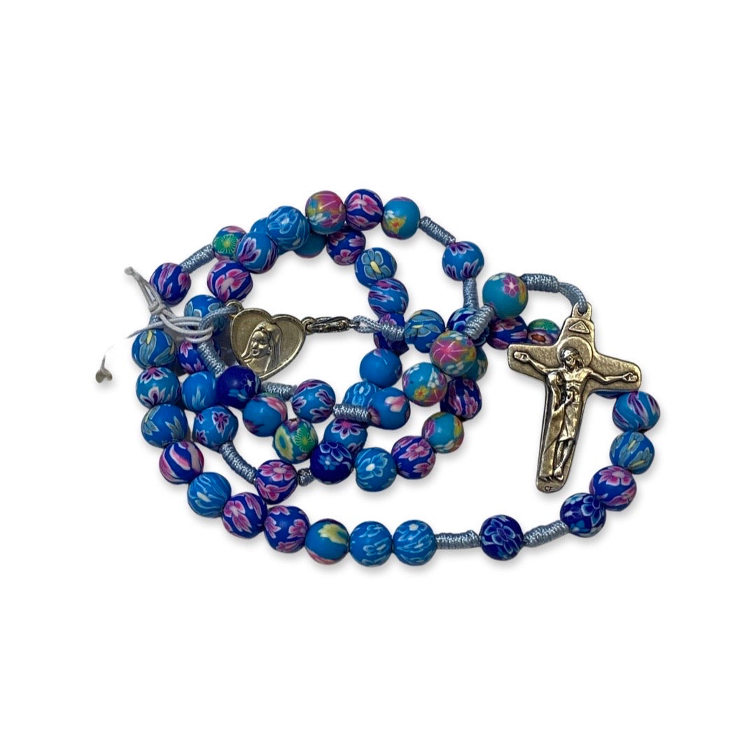Queen of Peace FIMO Rosary of Assorted Colors