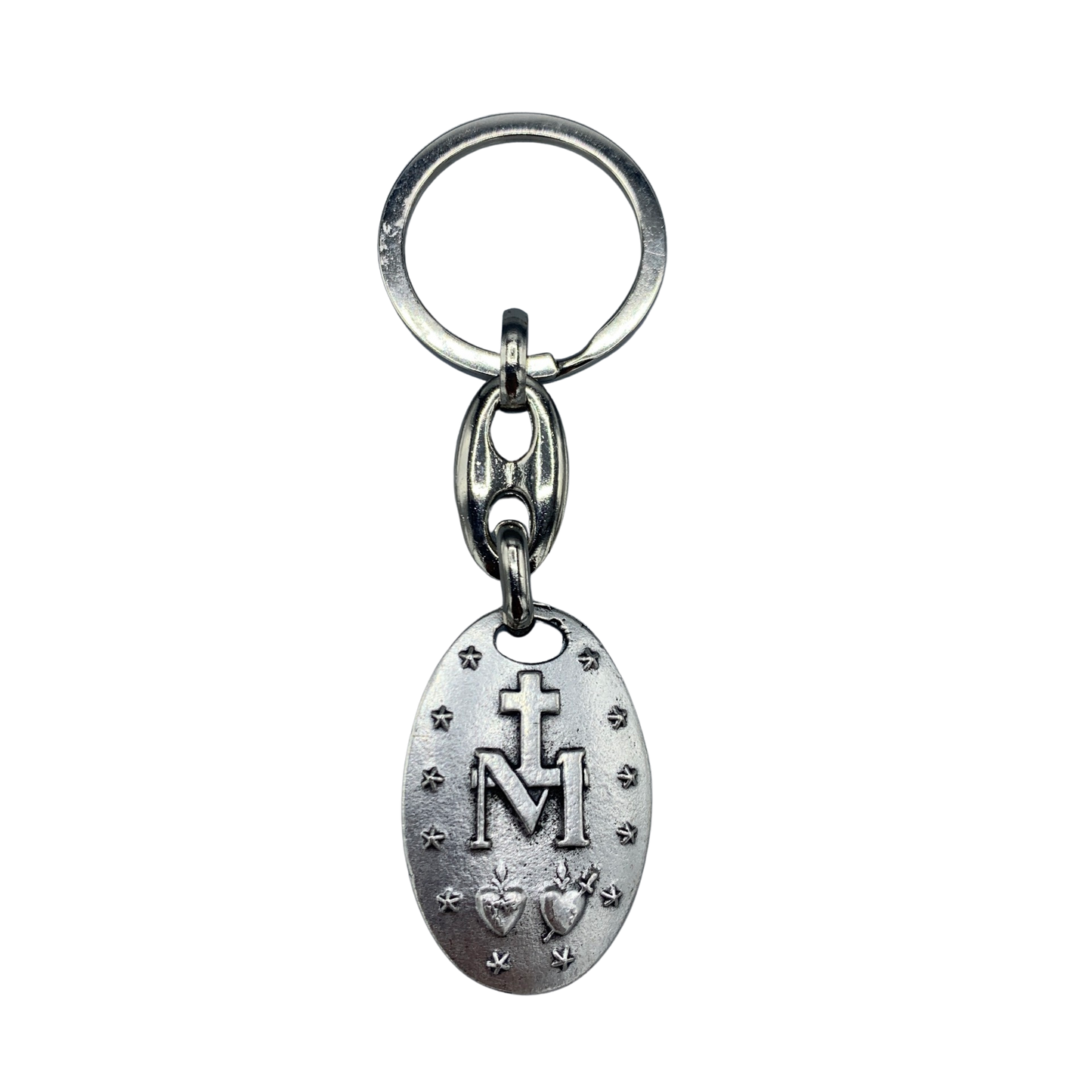 Raised Miraculous Medal Keychain