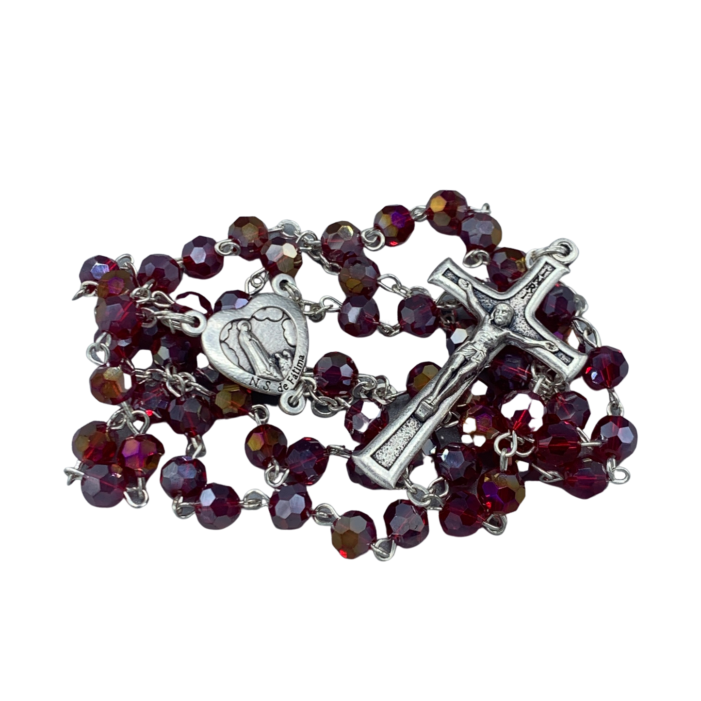 Crystal Fatima Heart Rosary
