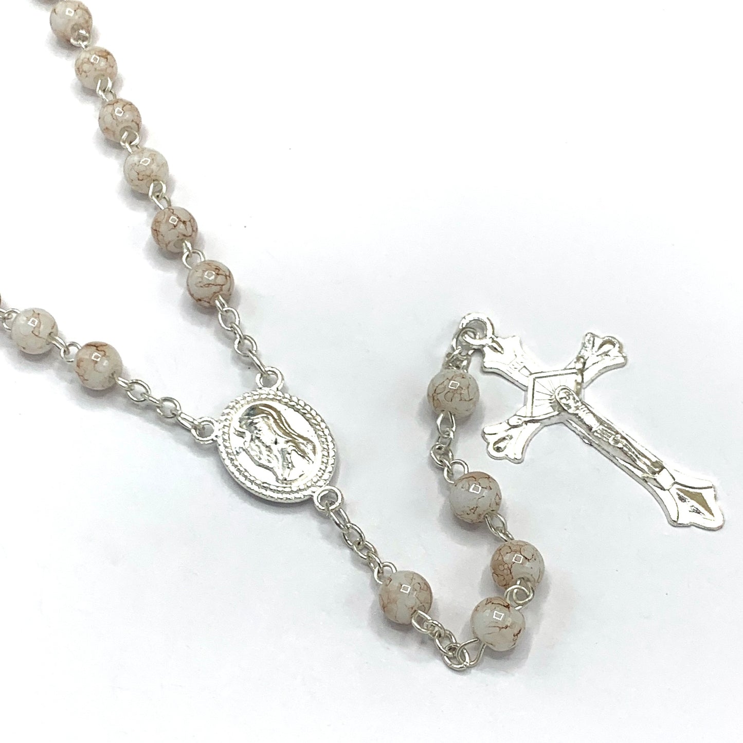 Rose Quartz Marble Fatima Rosary