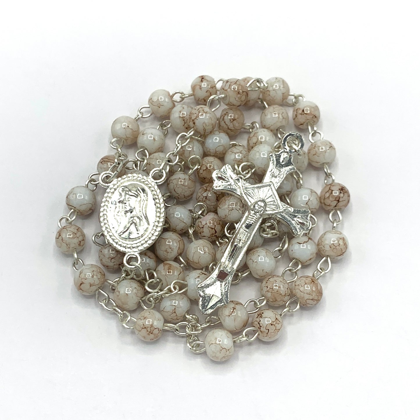 Rose Quartz Marble Fatima Rosary