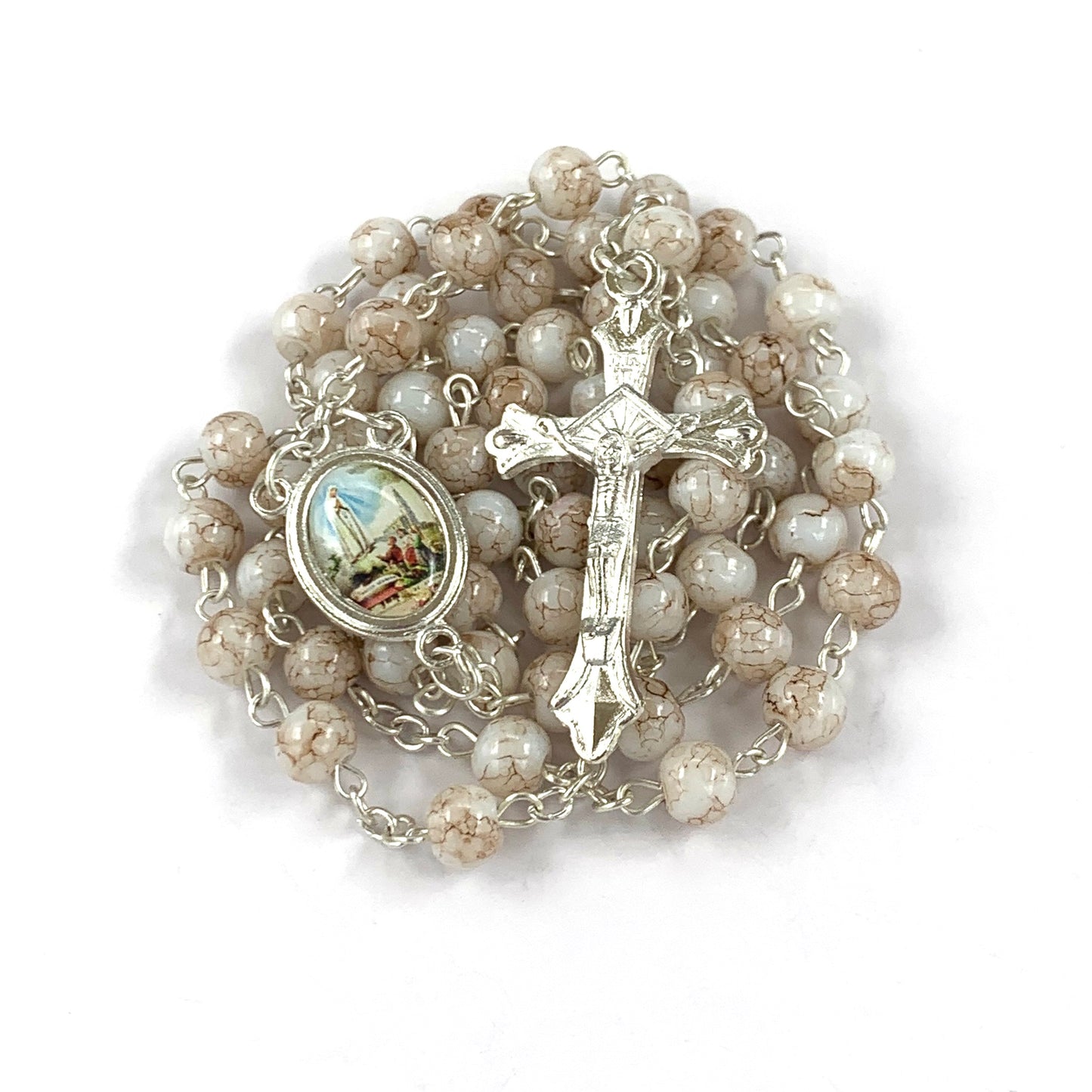 Rose Quartz Marble Fatima Rosary