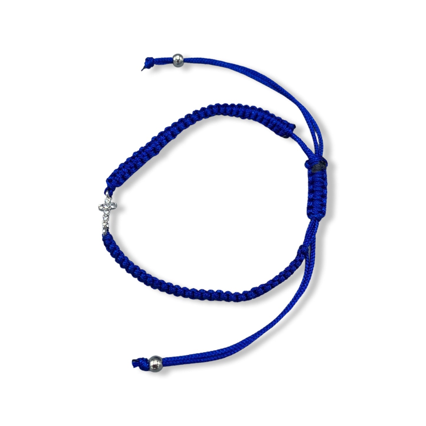 Braided Rhinestone Cross Bracelet of Assorted Colors
