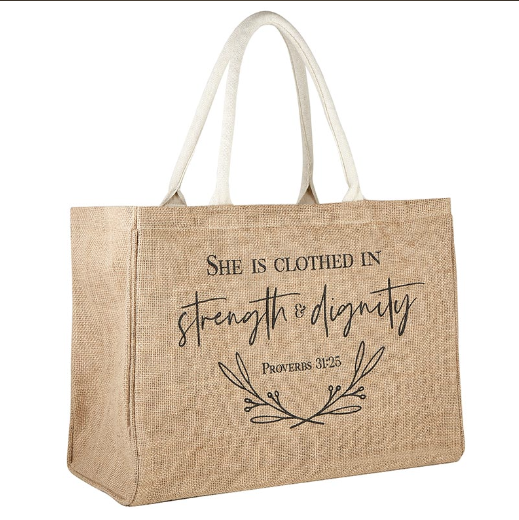 She is Clothed in Strength & Dignity Tote Bag