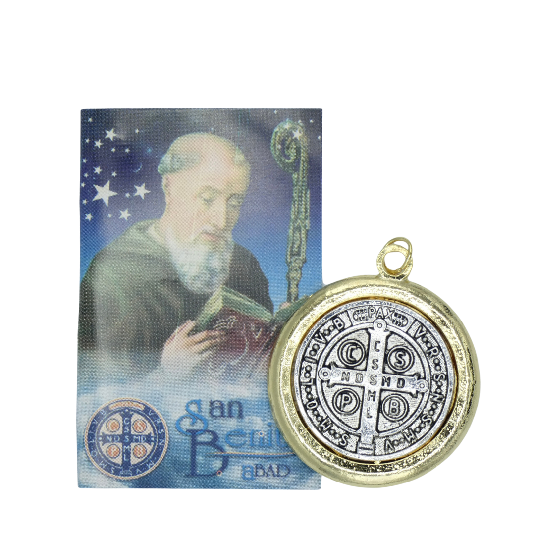 St. Benedict Medal with Gold Trim