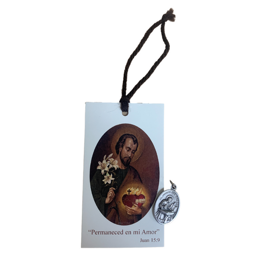 St. Joseph the Worker Bookmark with Medal