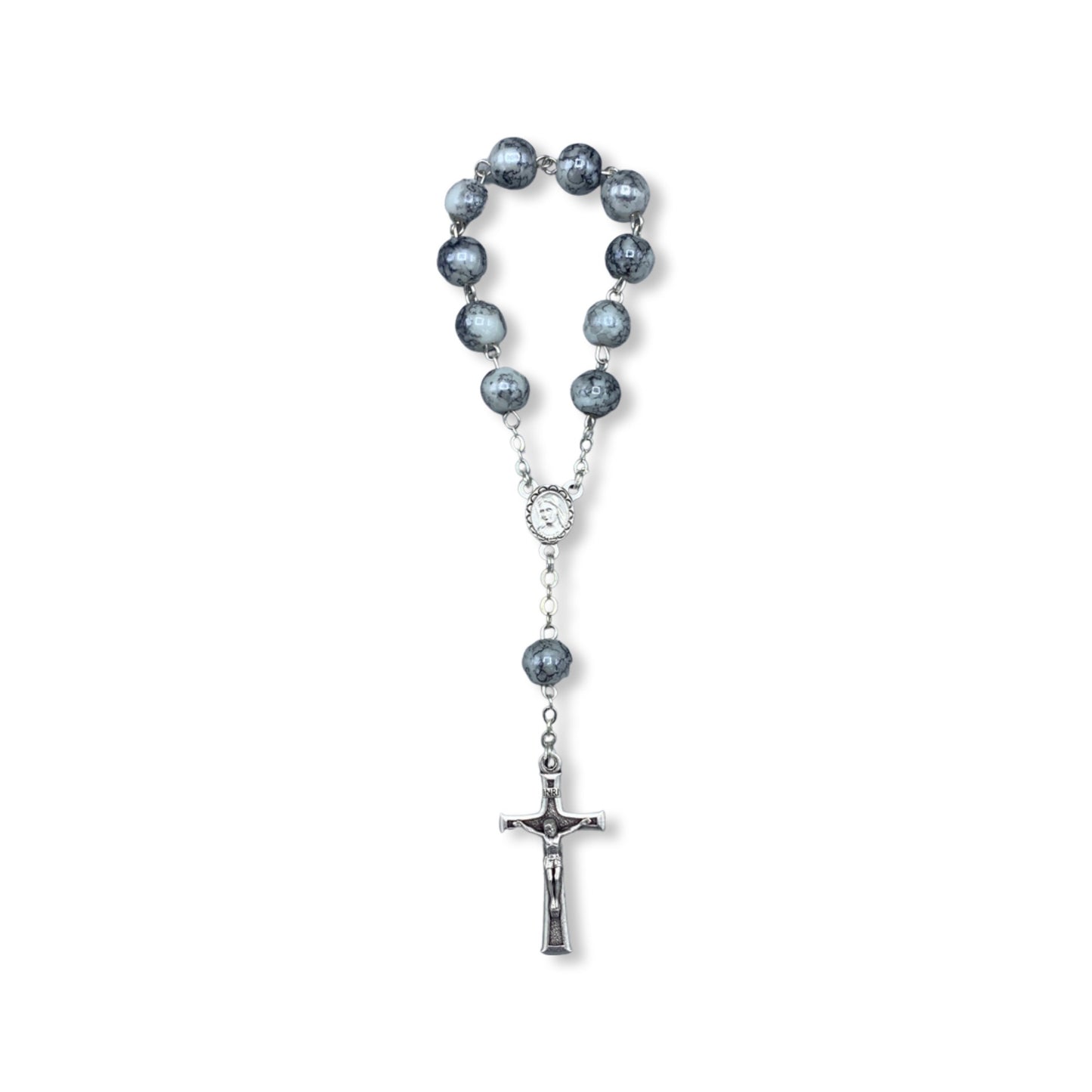 Marble Queen of Peace Decade Rosary of Assorted Colors