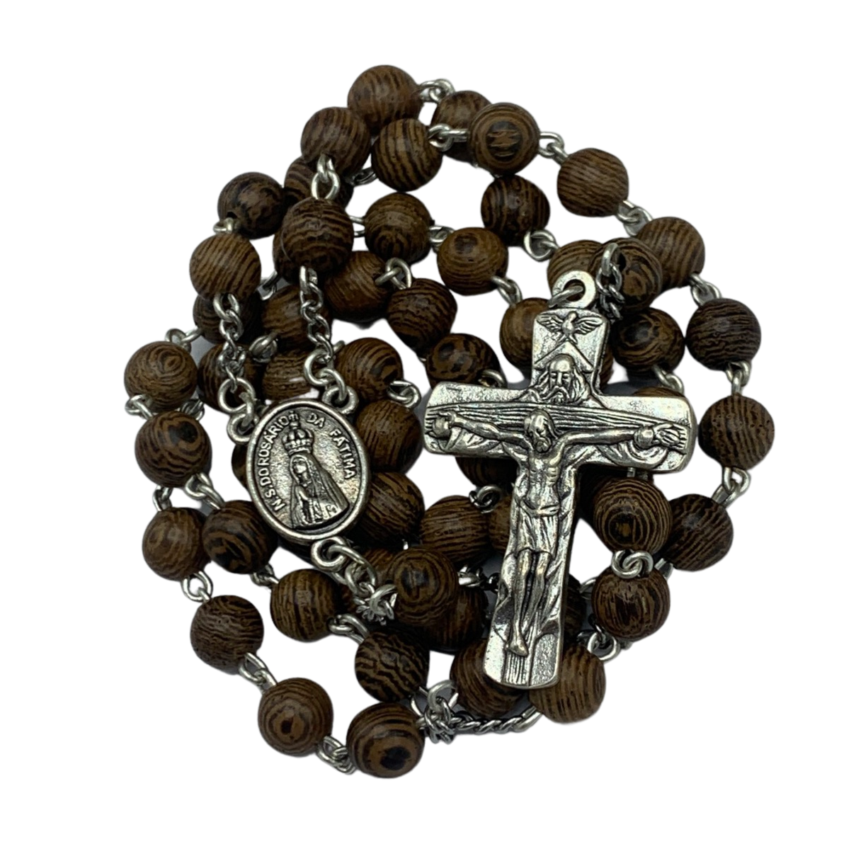 Striped Wood Fatima Rosary