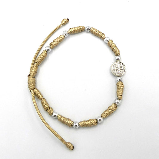 Cord Decade Rosary of Assorted Colors with Round St. Benedict Medal