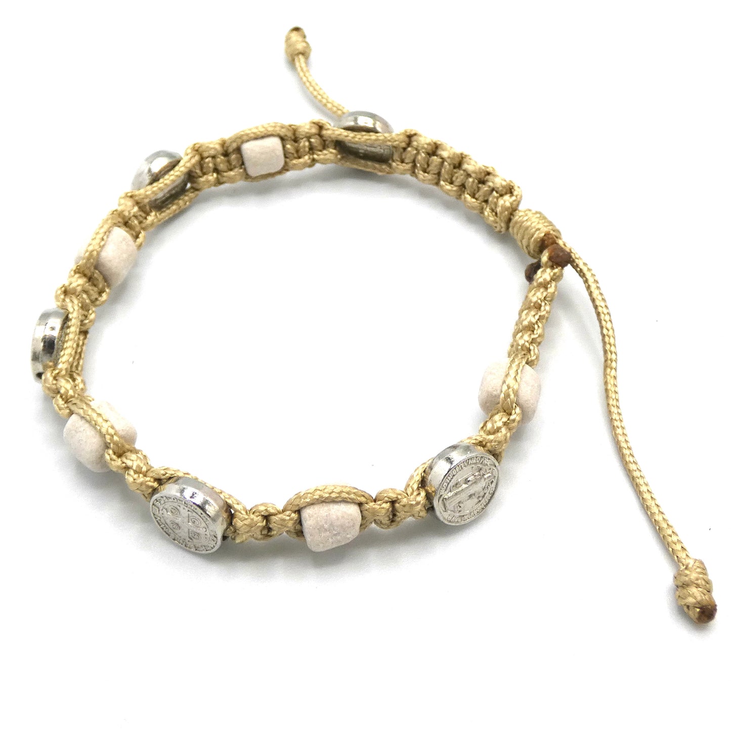 Stone and St. Benedict Medal Decade Rosary Bracelet of Assorted Colors
