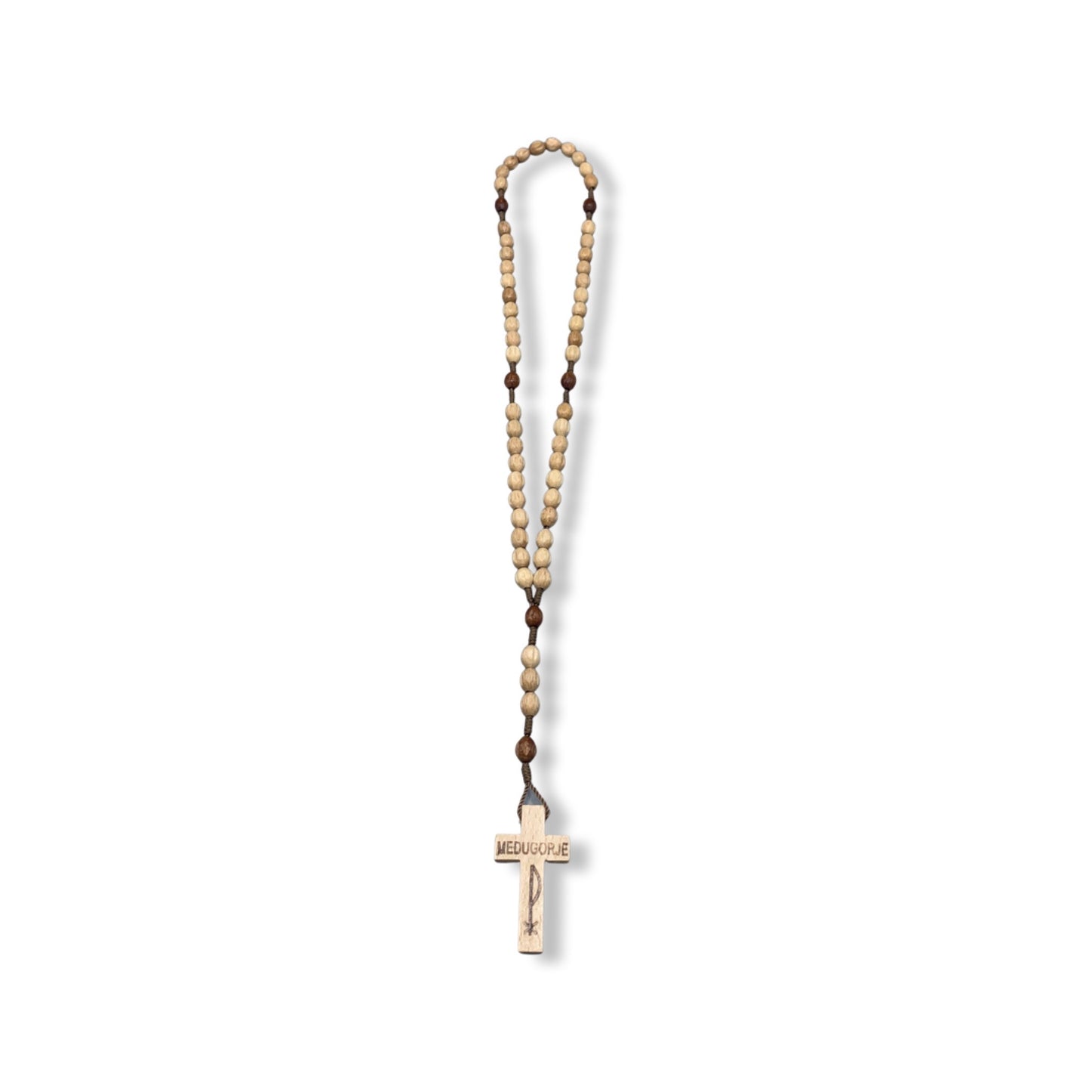 Wood Beads Queen of Peace String Rosary