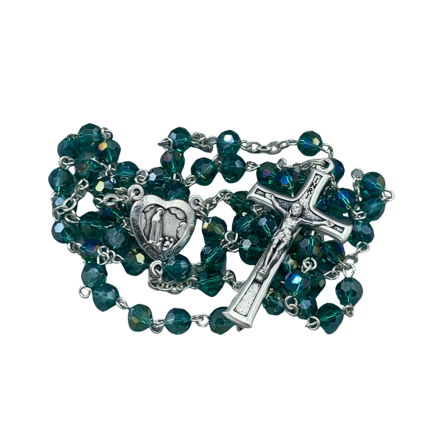 Crystal Fatima Heart Rosary