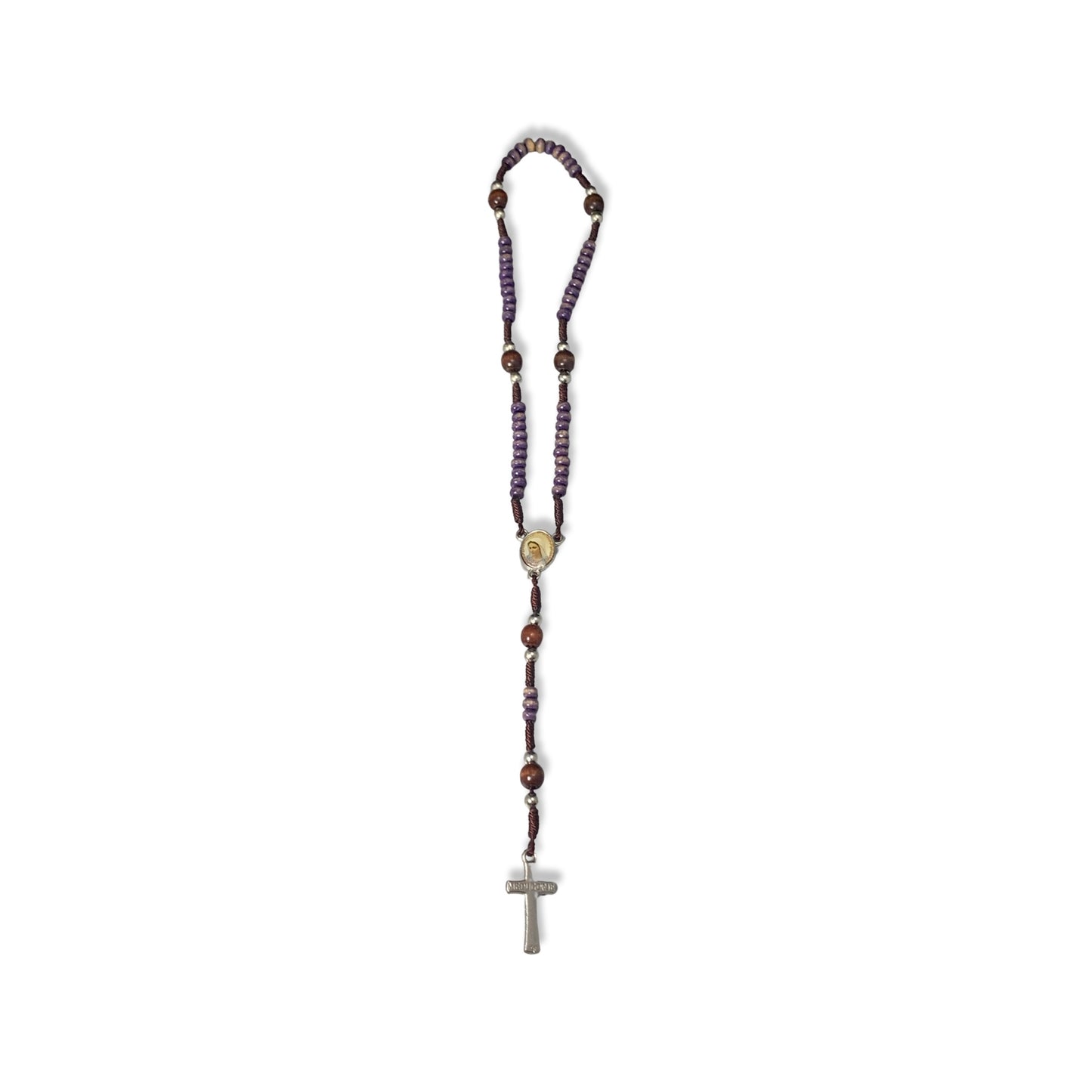 Tiny Queen of Peace Rosary of Assorted Colors with Holy Card