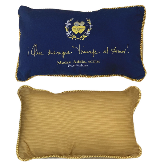 "May Love Always Triumph" Embroidered Pillow by SCTJM