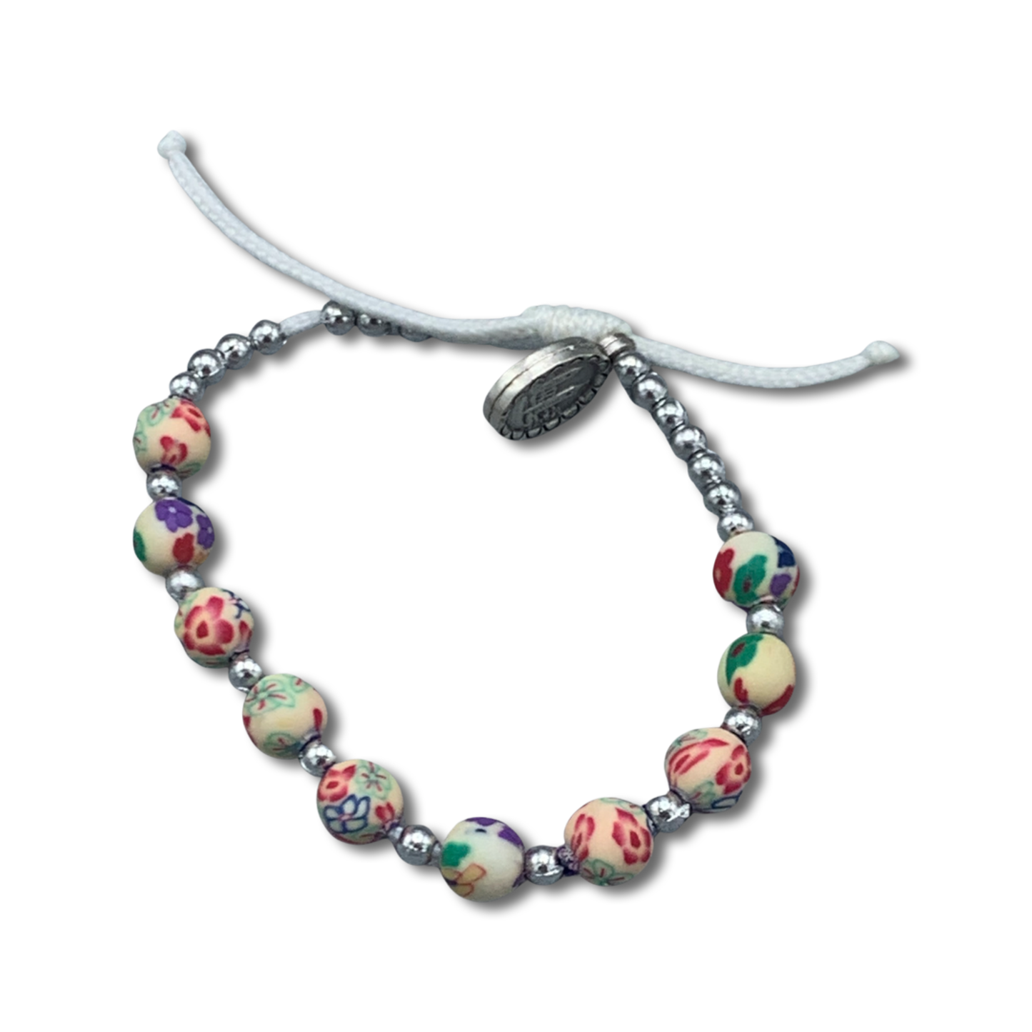 FIMO Queen of Peace Decade Rosary Bracelet of Assorted Colors