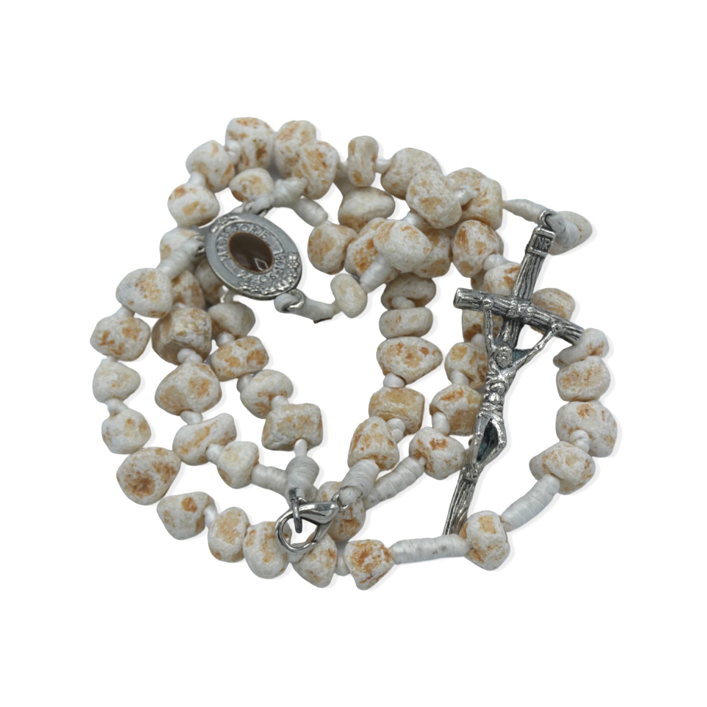 Queen of Peace Stone Rosary with JPII Crucifix