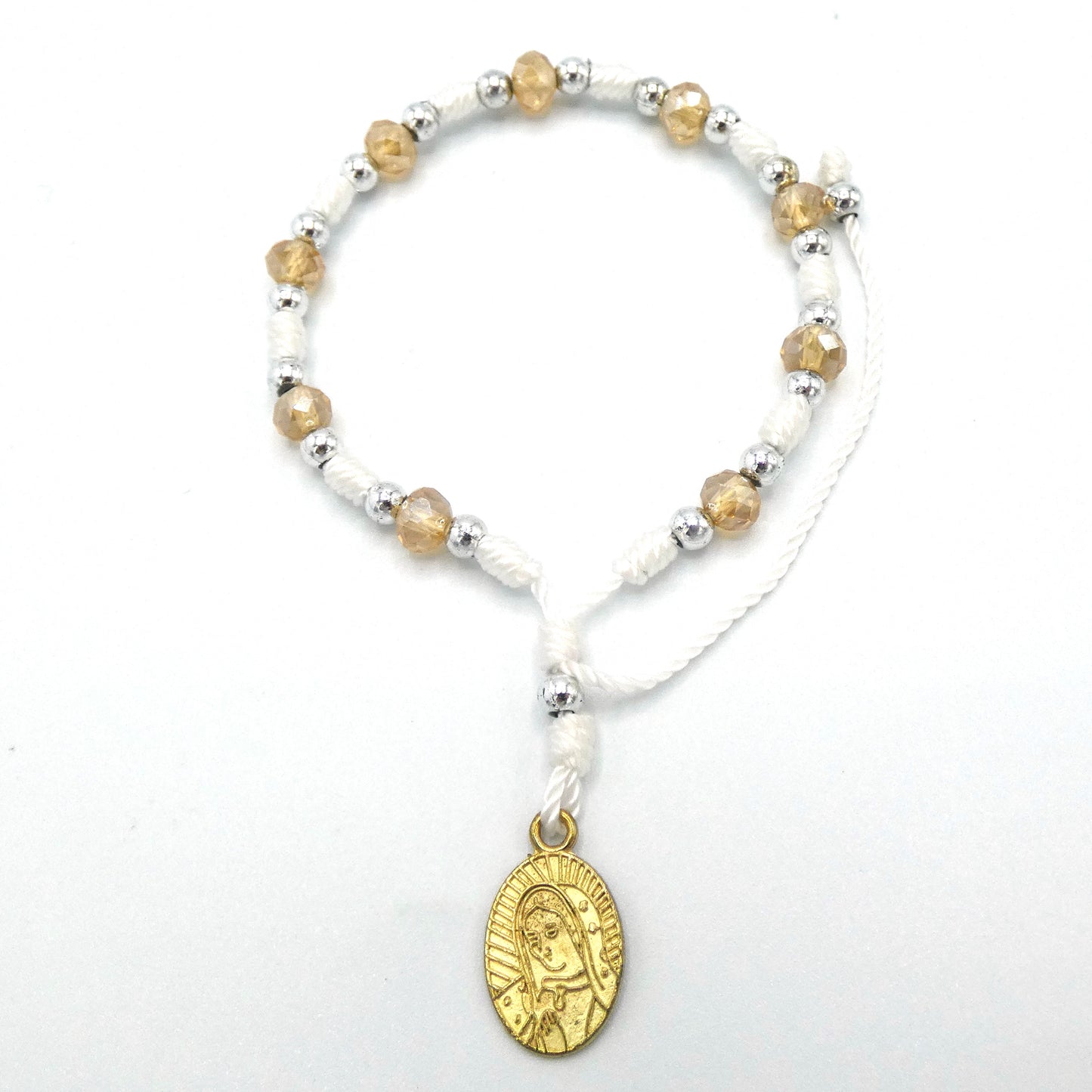 Mexican Guadalupe Decade Rosary Bracelet of Assorted Colors