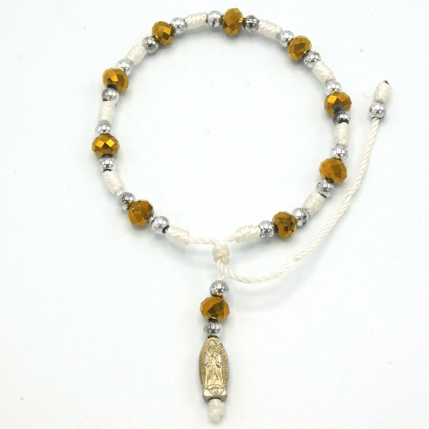 Mexican Guadalupe Decade Rosary Bracelet of Assorted Colors