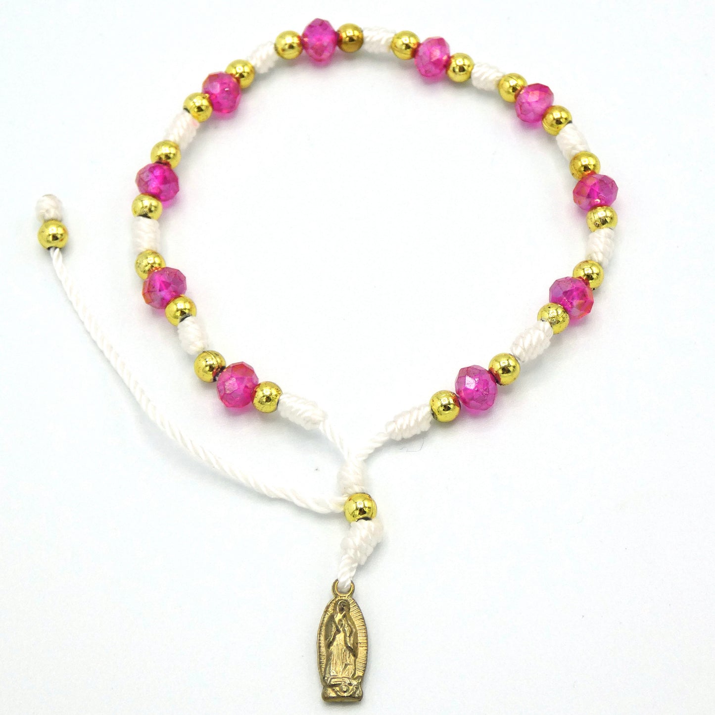 Mexican Guadalupe Decade Rosary Bracelet of Assorted Colors