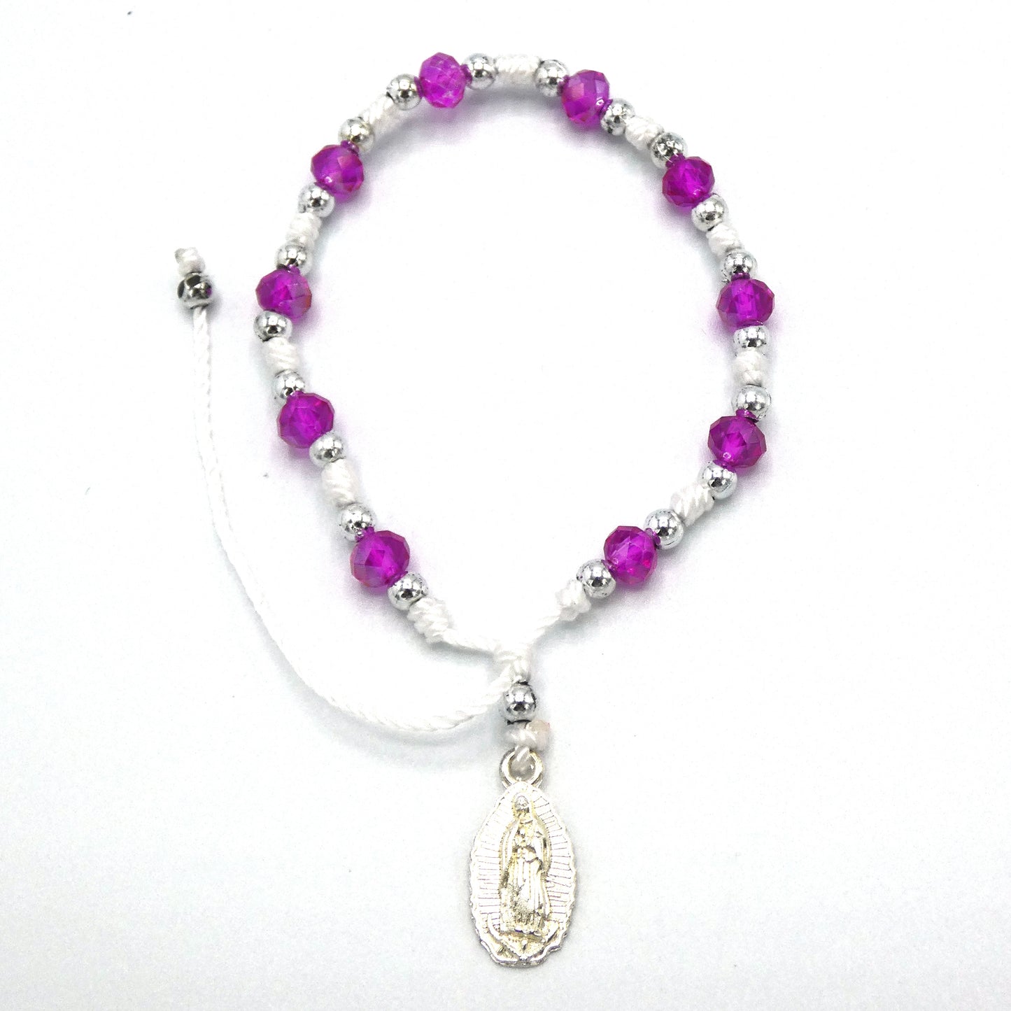 Mexican Guadalupe Decade Rosary Bracelet of Assorted Colors