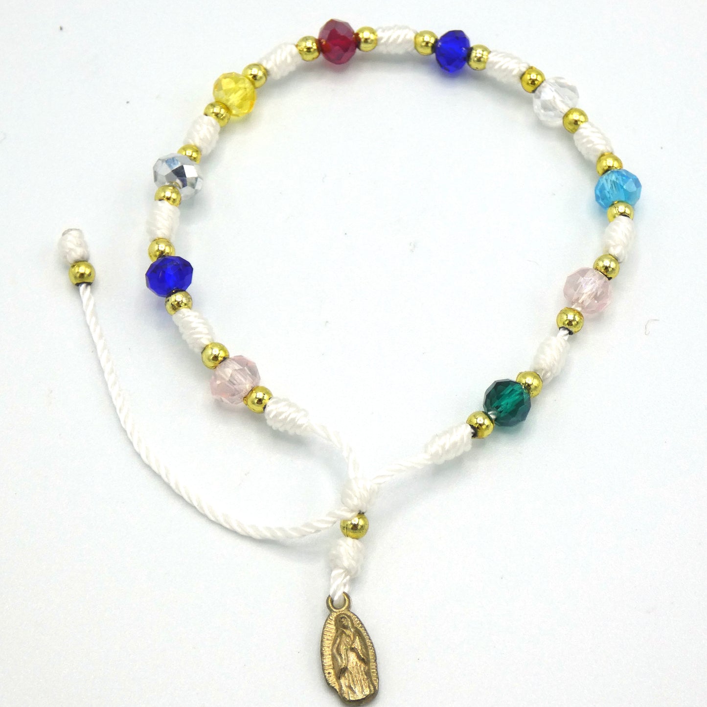 Mexican Guadalupe Decade Rosary Bracelet of Assorted Colors