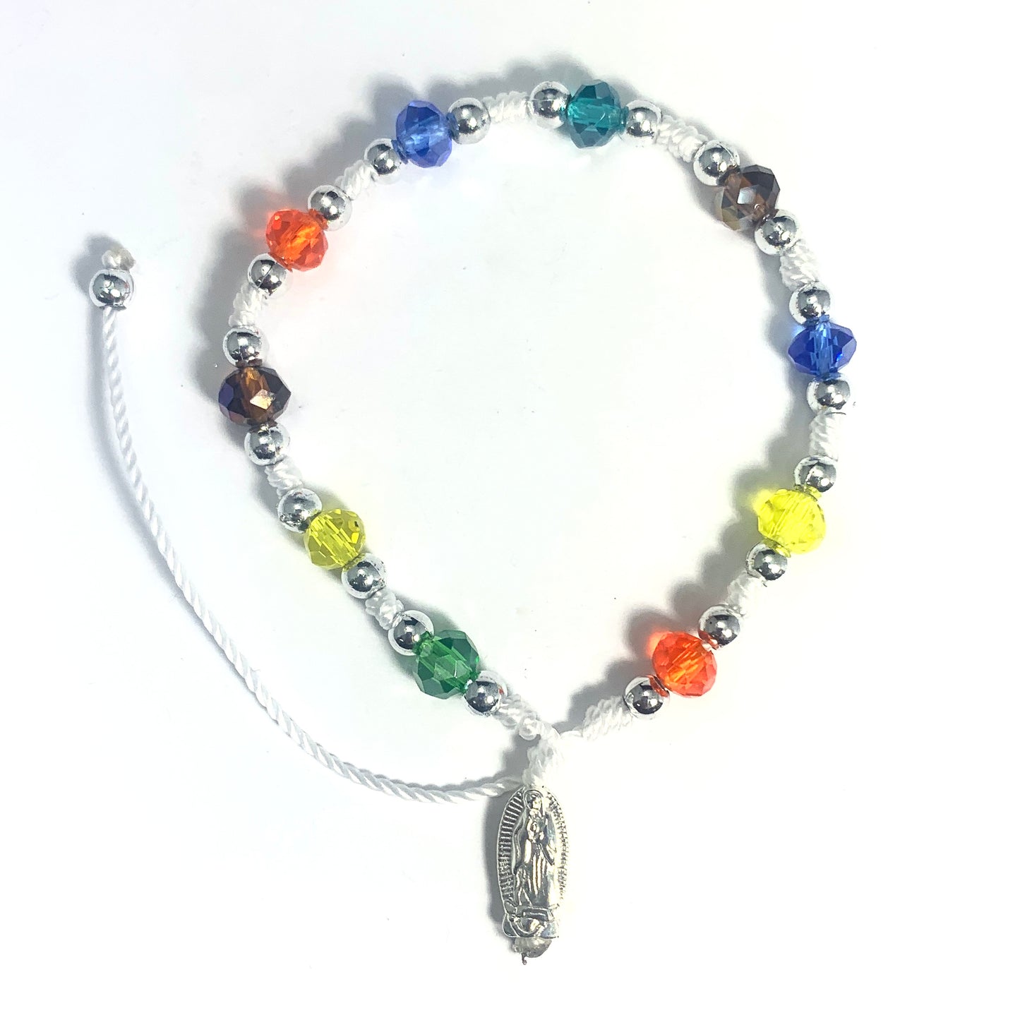 Mexican Guadalupe Decade Rosary Bracelet of Assorted Colors