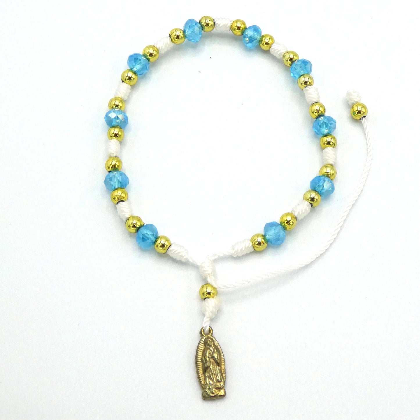 Mexican Guadalupe Decade Rosary Bracelet of Assorted Colors