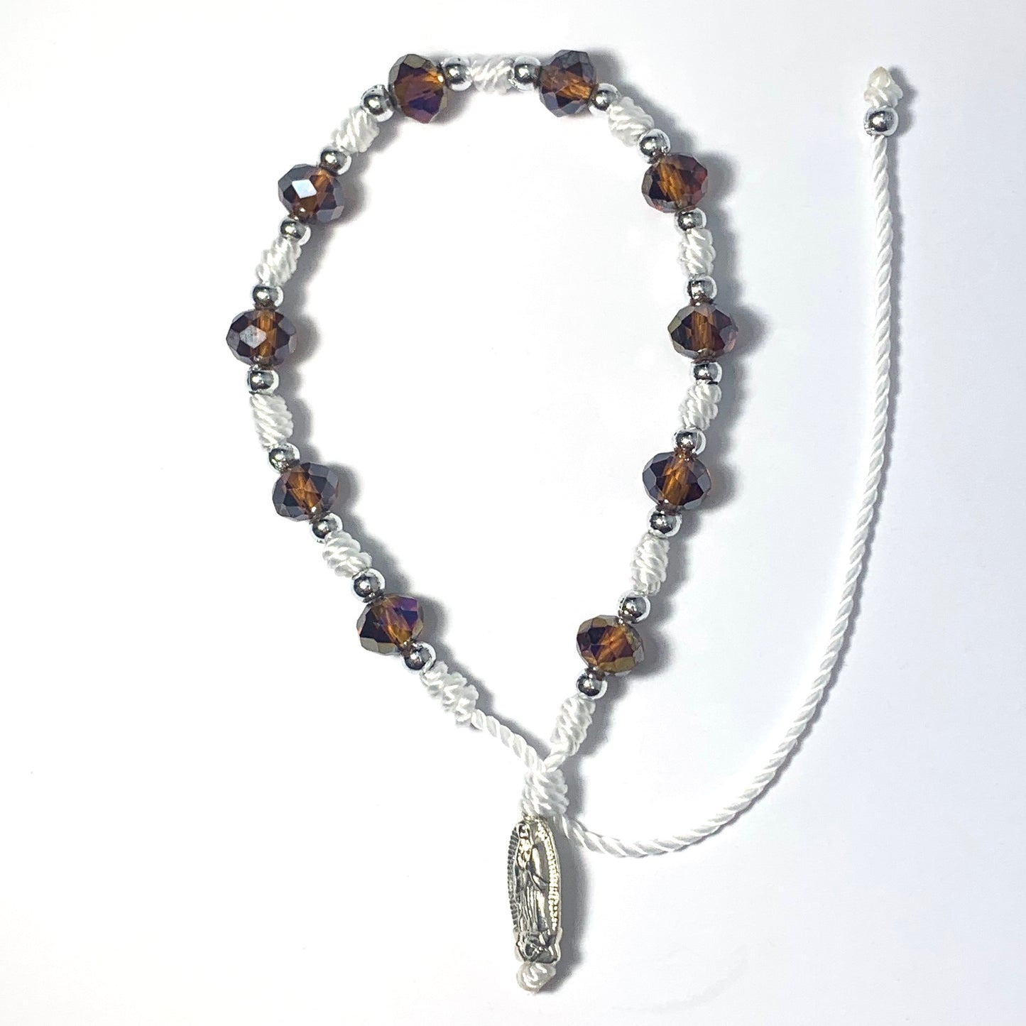 Mexican Guadalupe Decade Rosary Bracelet of Assorted Colors