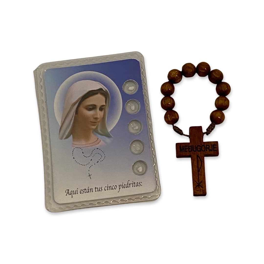 Wood Beads Queen of Peace Decade Rosary