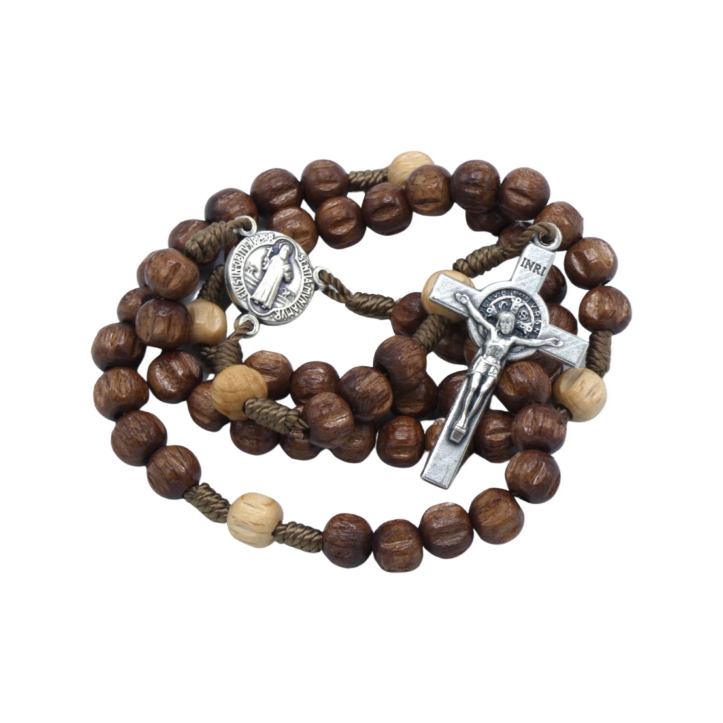 Wood Beads St. Benedict Rosary of Assorted Colors