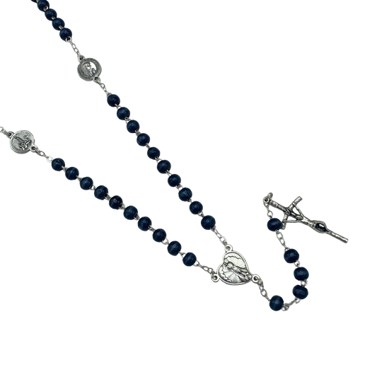 Wood Fatima Medal Rosary