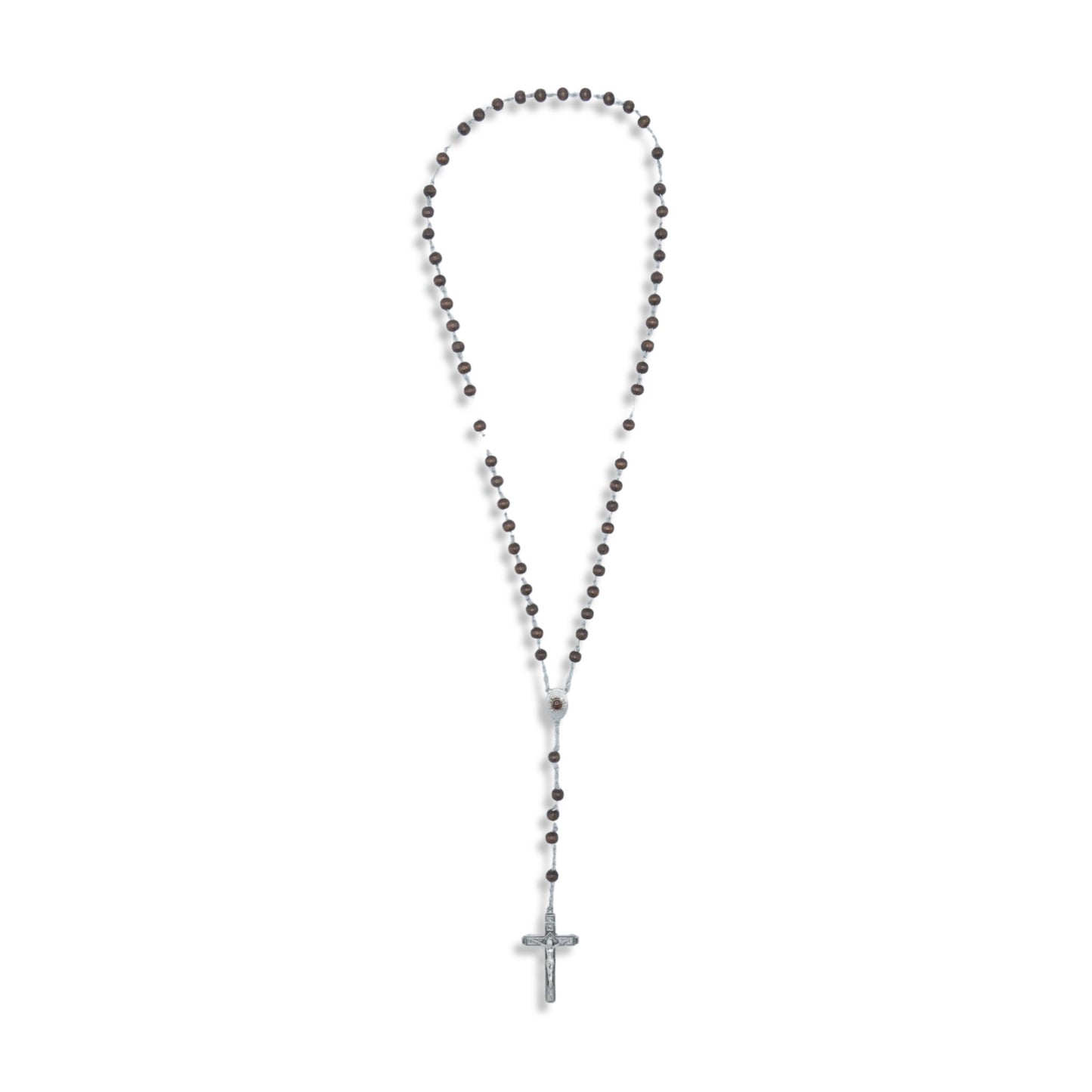 Wood Fatima Rosary with Soil