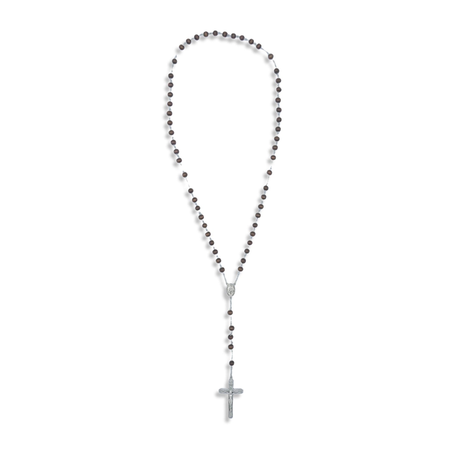 Wood Fatima Rosary with Soil