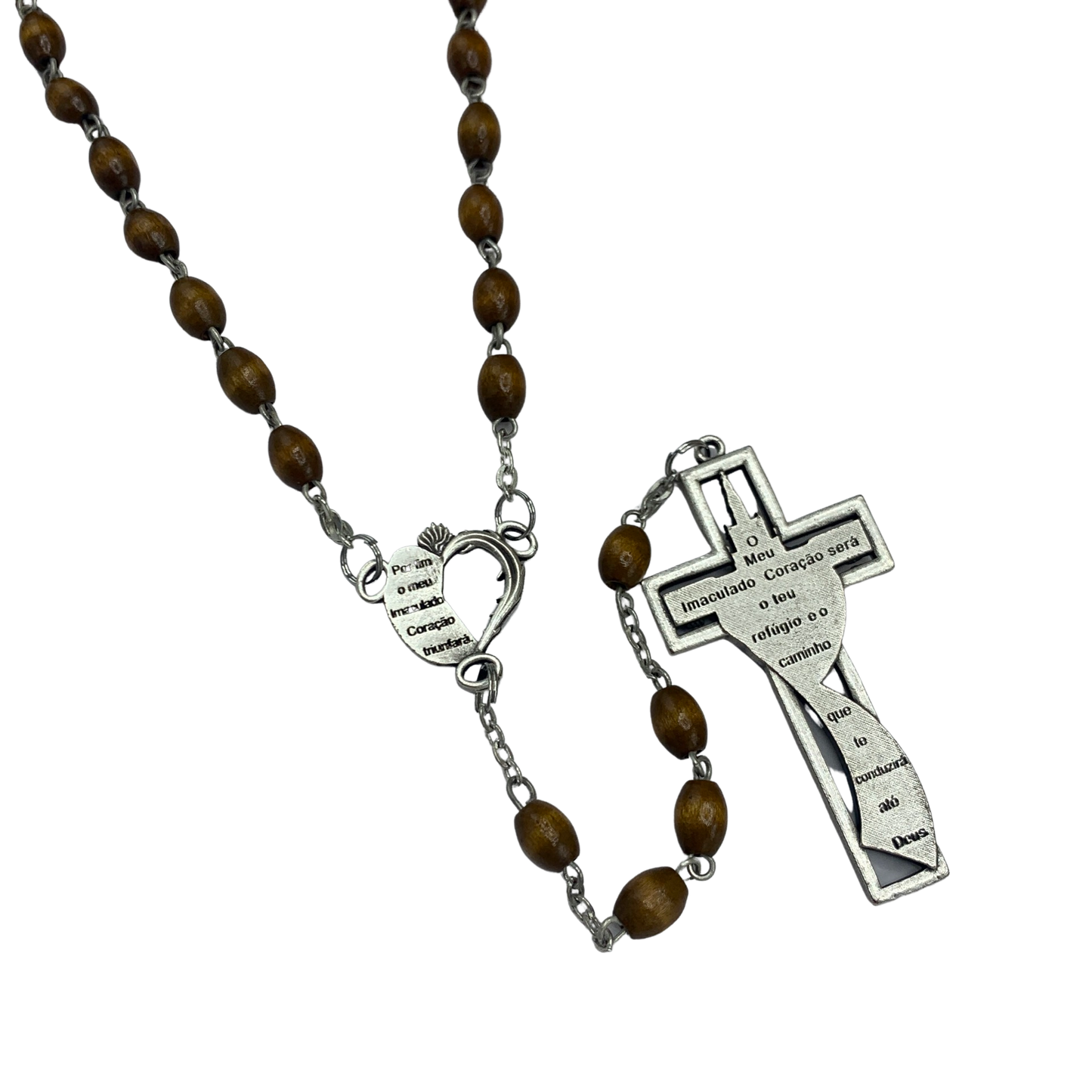 Wood Immaculate Heart Fatima Rosary