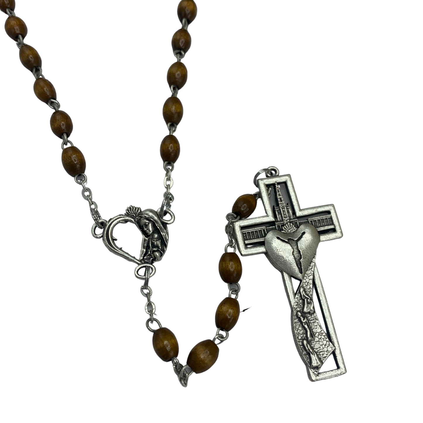 Wood Immaculate Heart Fatima Rosary