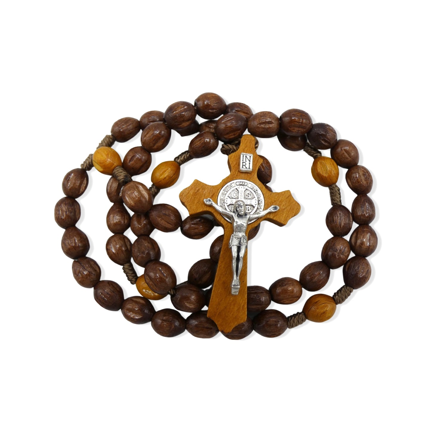 Wood St. Benedict Crucifix Rosary of Assorted Colors