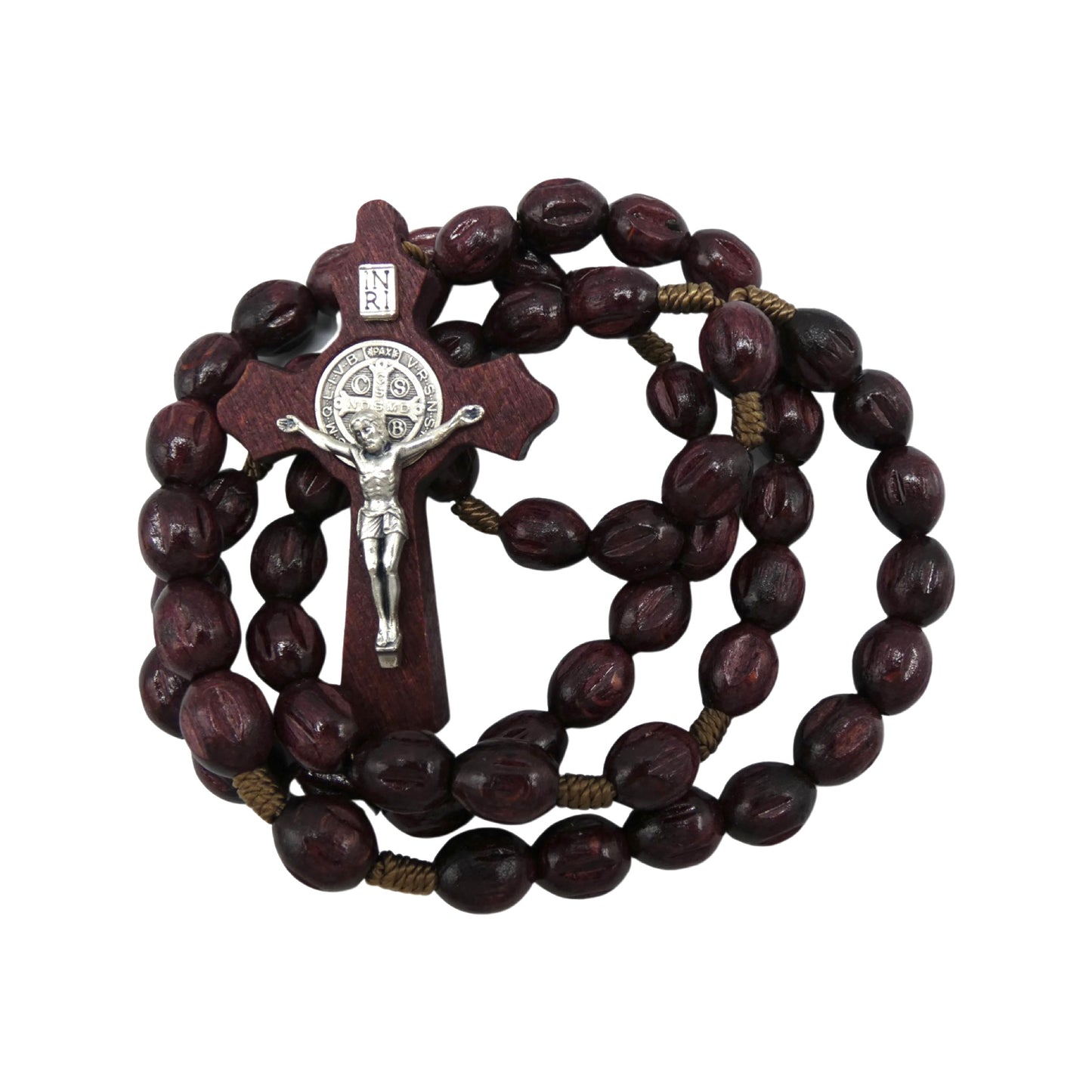 Wood St. Benedict Crucifix Rosary of Assorted Colors