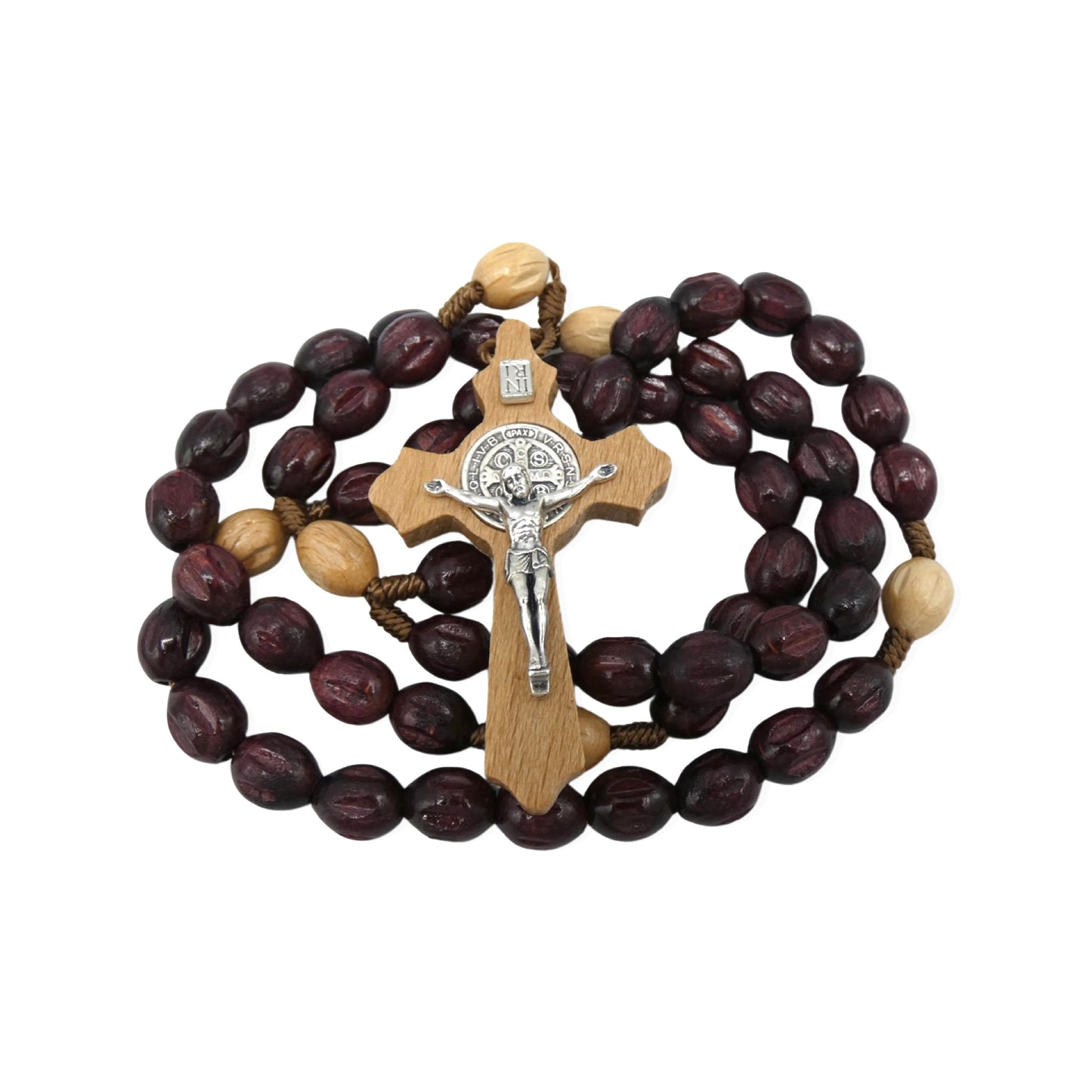 Wood St. Benedict Crucifix Rosary of Assorted Colors