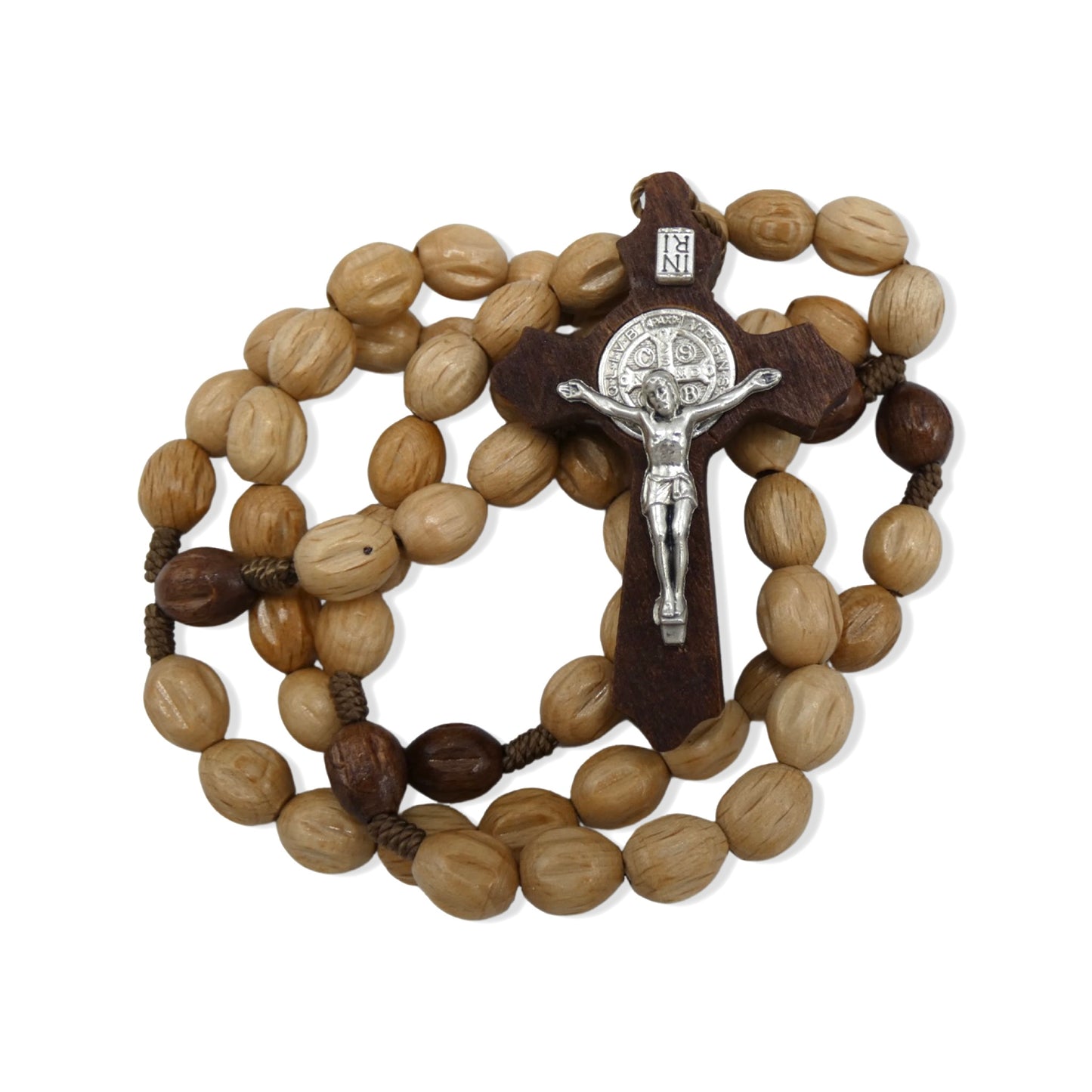 Wood St. Benedict Crucifix Rosary of Assorted Colors