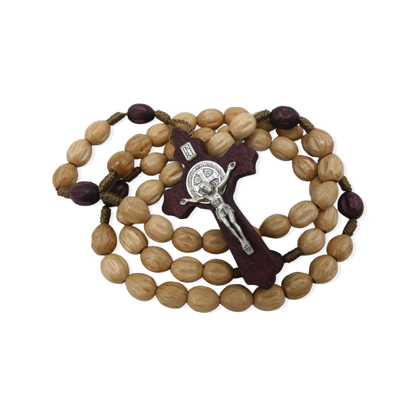 Wood St. Benedict Crucifix Rosary of Assorted Colors