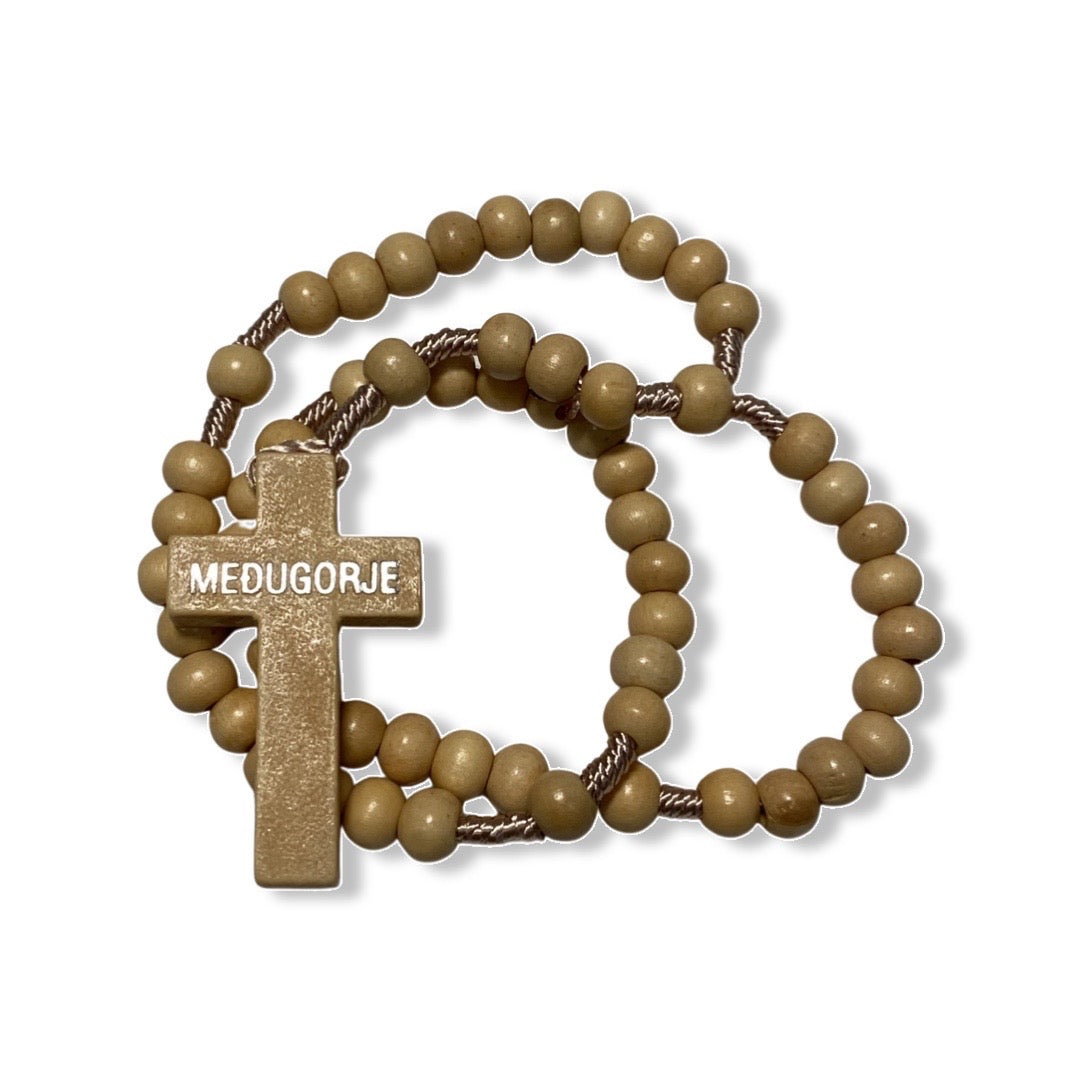 Wooden Queen of Peace String Rosary Triumph of Love
