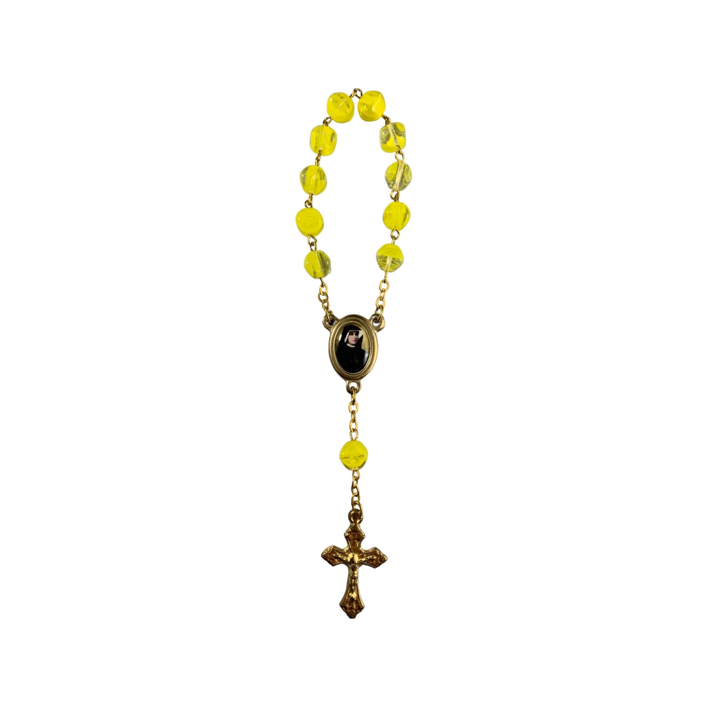 Marble St. Faustina Decade Rosary with Relic