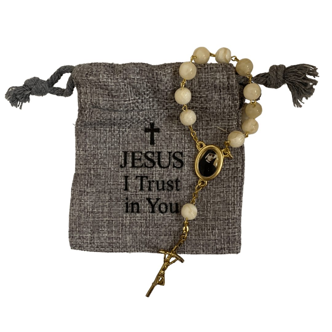Assorted St. Faustina Decade Rosary with Pouch