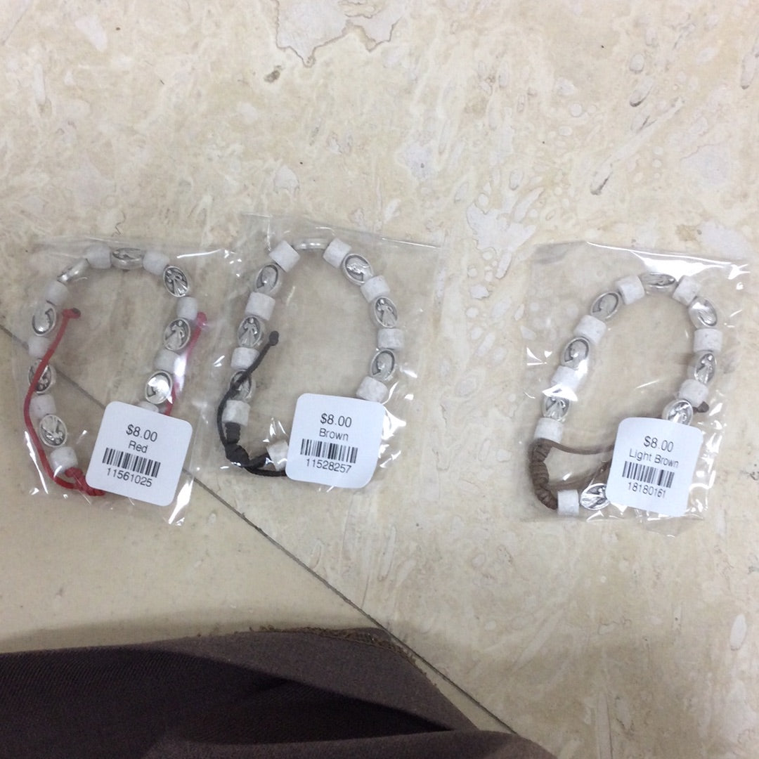 Queen of Peace Stone and Medals Bracelet of Assorted Colors \