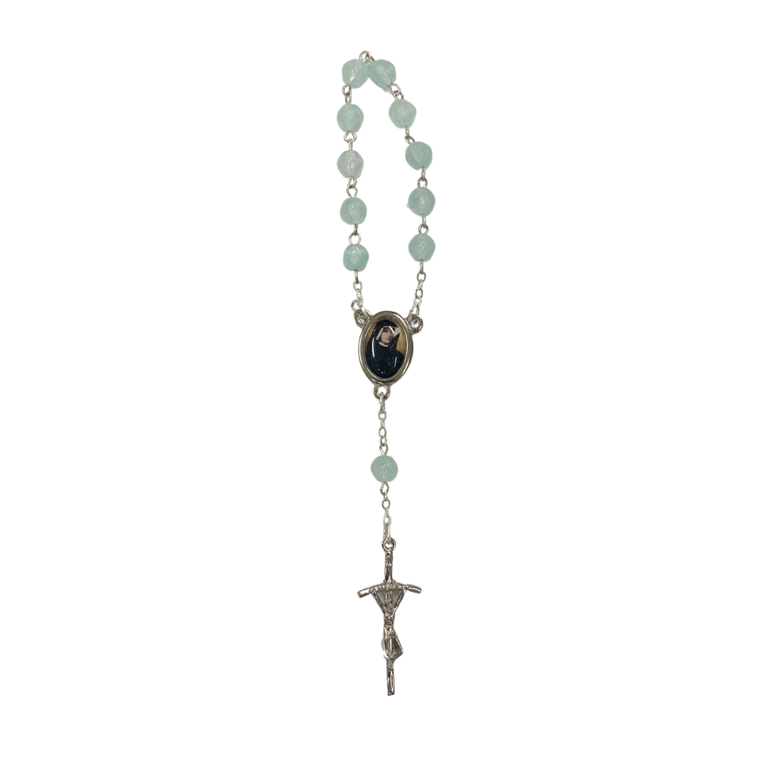 Pastel St. Faustina Decade Rosary with Relic