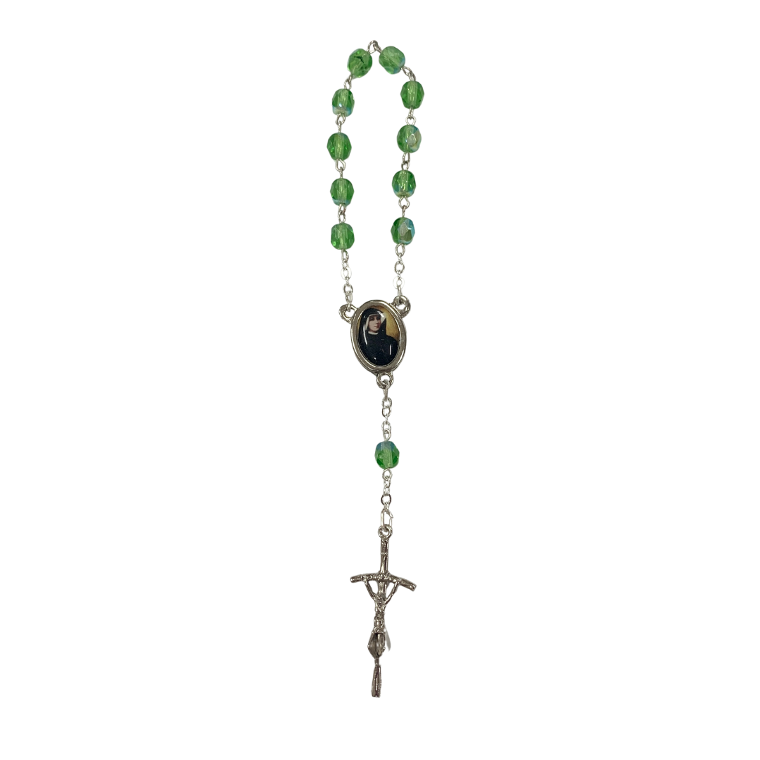 Crystal St. Faustina Decade Rosary with Relic