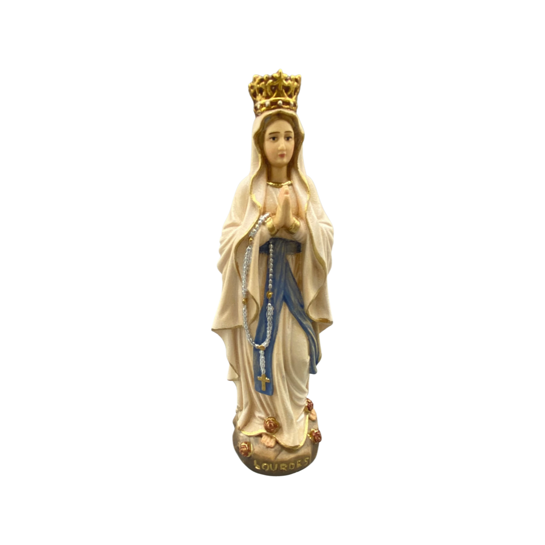 Our Lady of Lourdes with Crown - Wood Carved Statue