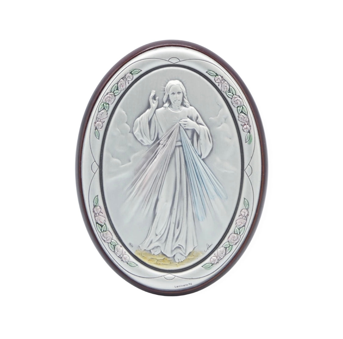 Colored Silver Image of Divine Mercy