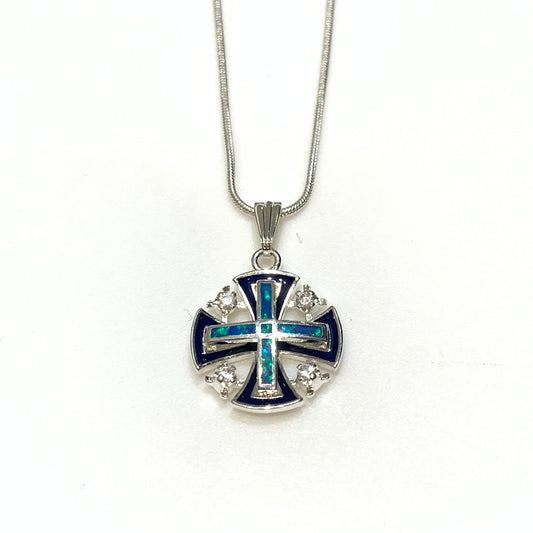 Stainless Steel Jerusalem Cross Necklace