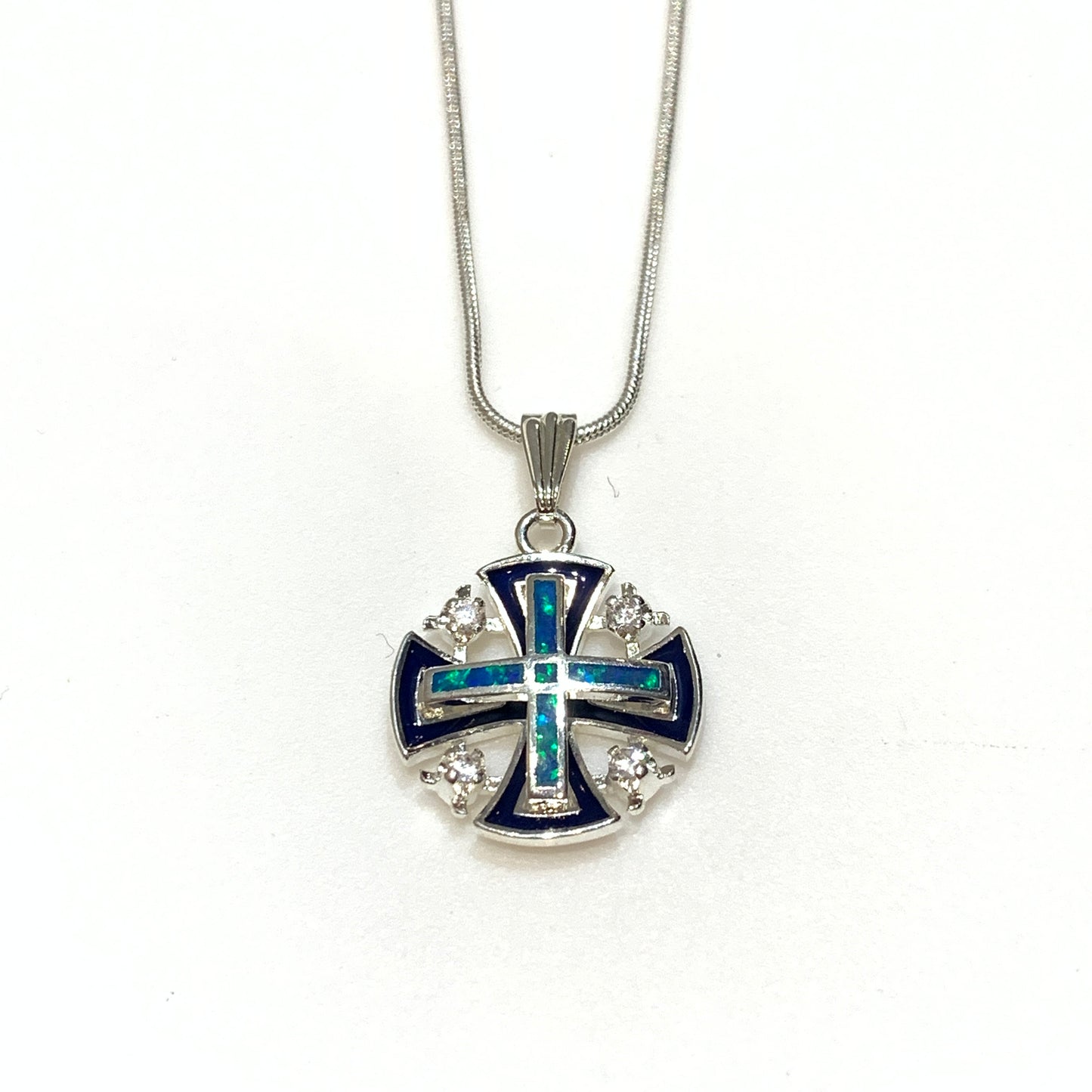 Stainless Steel Jerusalem Cross Necklace